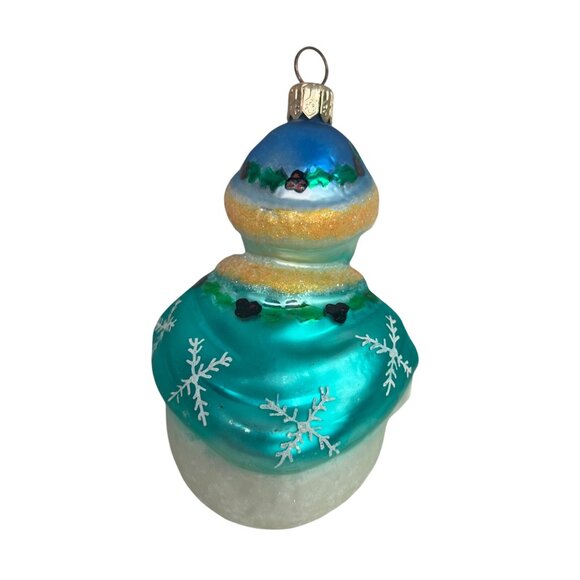 VTG 1998 Christopher Radko Jolly Wrap Jr Ornament Blown Glass Snowman Mittens - Picture 4 of 7